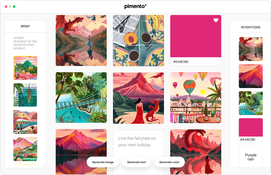 Pimento turns creative briefs into visual mood boards using generative AI